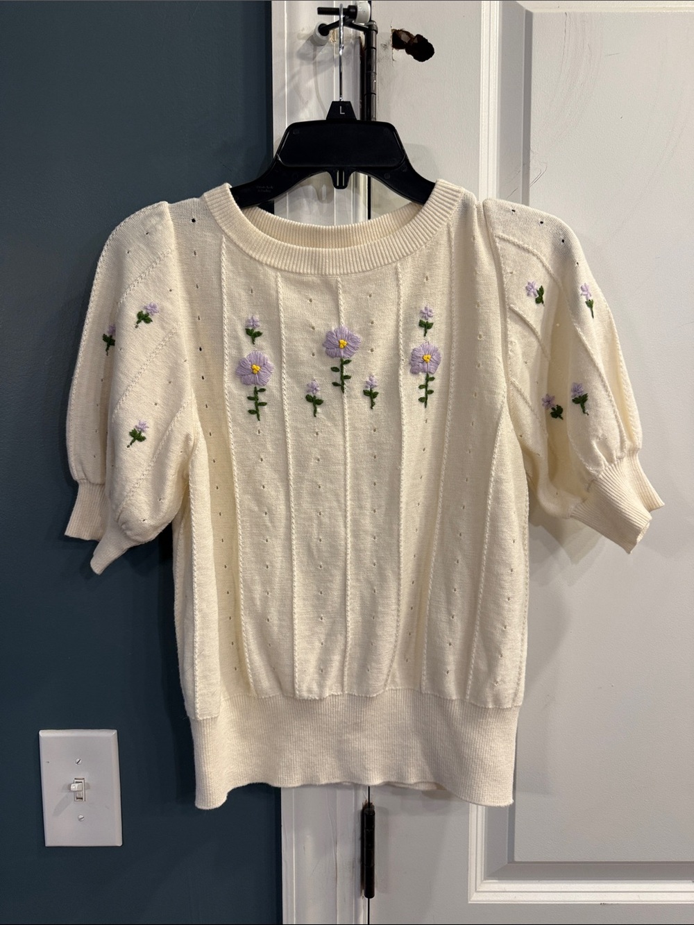 Ann Mashburn Floral Short Sleeve Sweater